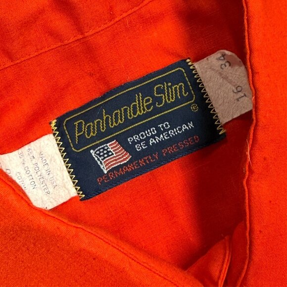 Vintage Panhandle Slim Pearl Snap Western Shirt Made in USA Red 16 Large - Picture 5 of 8